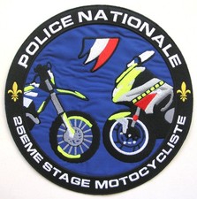 INSIGNE TISSU grande taille STAGE MOTOCYCLISTE POLICE NATIONALE 22,7cm -OBSOLETE
