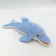 Doudou peluche dauphin bleu