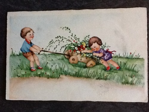 Illustree enfants chariot - cp,