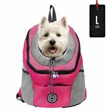 Sac de Transport Sac à Dos Bandoulière Respirant Porteur pour Chat Chien Rose