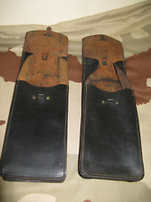 PAIRE DE PORTE-CHARGEURS MAT 49 en cuir noir type gendarmerie  Ref PCN1