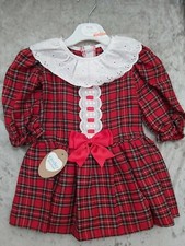 Robe tartan rouge bébé fille enfant 6-24 mois neuve avec étiquette style espagnol/romain