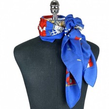 Hermes Écharpe en soie navy