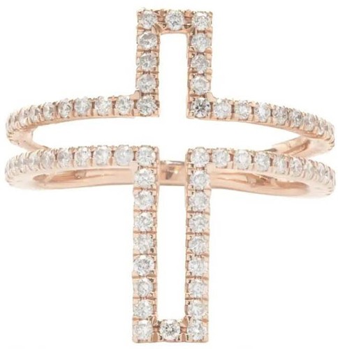 Bague croix mariage pavé - croix,