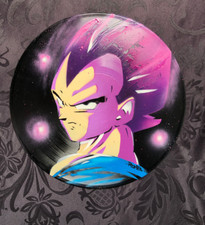 Peinture originale sur vinyle Vegeta dbz graffiti street art tableau dragon ball