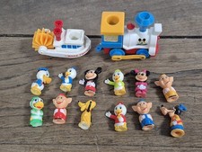 Lot De Jouet Ancien Disney Bateau + Figurines + Train ( Qui Ne Fonctionne Plus)