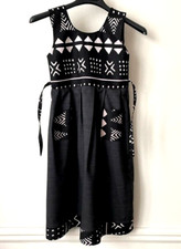Magnifique Robe Hand Made tissu africain Gris & Noir très belle qualité Neuve !