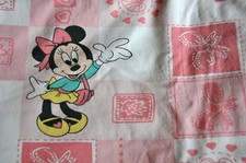Rare Disney flat sheet + pillowcase minnie heart / drap plat + taie d'oreiller