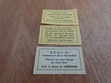 1941 Lot 3 Tickets Bons Servir LFC Legion Francaise du Combattants Marché Noir
