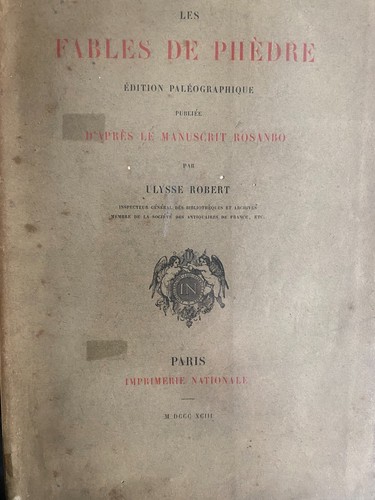 Robert les fables de - fables,