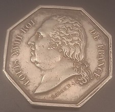 1 JETON-LOUIS XVIII ROI DE FRANCE-1818-Cie ASS Gles a PARIS-3 CM-12,70 GR-ARGENT