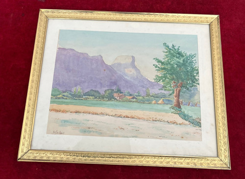 Tableau n316 aquarelle paysage - tableau,