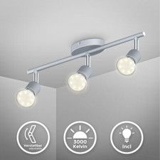 Plafonnier LED 3-spots orientable éclairage plafond GU10 9W 750lm salon bureau
