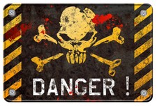 Autocollant danger mort - de,
