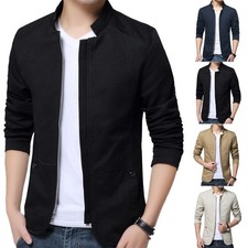 Blazer manteau à col élégant beige coupe mince homme hauts de veste affaires