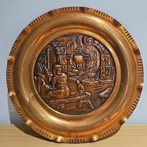 Assiette cuivre ancienne - en,