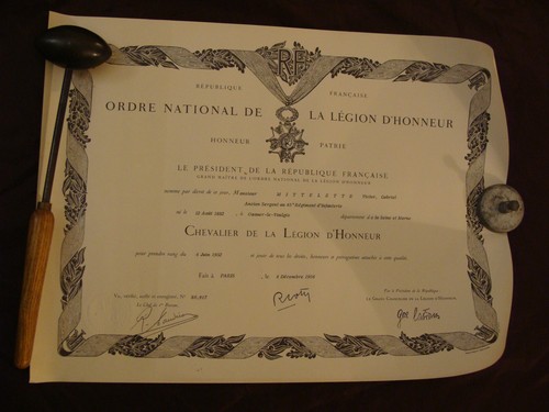 Diplôme légion honneur - diplôme, d’honneur