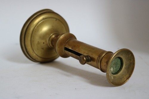 Antique bronze candle holder - candle,