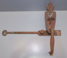 -POIGNEE de GRANGE & SA TARGETTE fer forgé LOQUET POUCIER POIGNEE A BASCULE    D