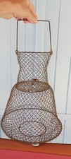 ANCIENNE NASSE A POISSONS PANIER EN FER ECREVISSE