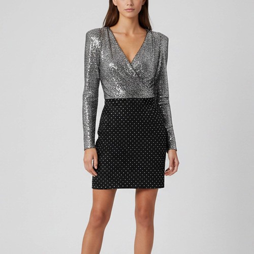 Mini robe noire tricot - mini,