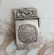 Carnet de Bal Carton en Métal Argenté La Grande Chartreuse 1900 Art Nouveau