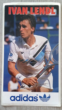 Autocollant vintage ancien de Tennis IVAN LENDL Adidas marque 3 bandes fleur