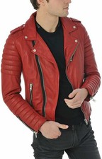 Blouson de moto rouge pour