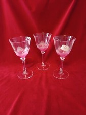 3 Verres à Vin Cristal D'arques Florence Pink J G Durand
