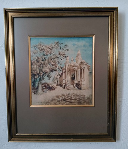 Aquarelle ancienne adrienne - aquarelle,