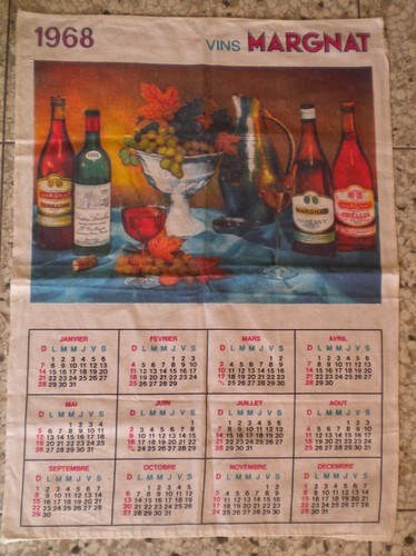 Vins margnat calendrier tissu - vins,