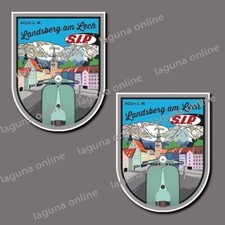 autocollant décalcomanie résistant aux intempéries avec logo vespa sip brillant