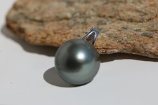 pendentif argent perle noire