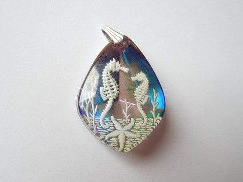 Pendentif vintage verre - pendentif, en