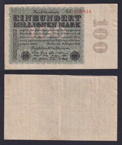 Billet allemagne 100 millionen - 100,