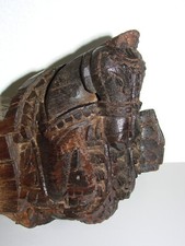 Ancienne sculpture bois - , tête
