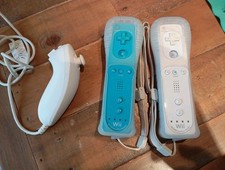 Manettes Wiimote Wii  Bleu blanche MotionPlus + Nunchuck Nintendo