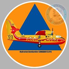 STICKER AVION BOMBARDIER CANADAIR CL415 BOMBARDIER D'EAU PROTECTION CIVILE PZ021