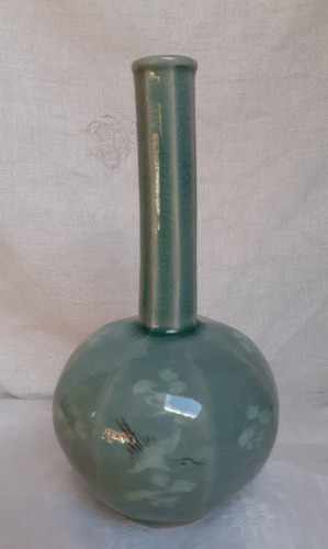 Vase soliflore ancien vert - vase,