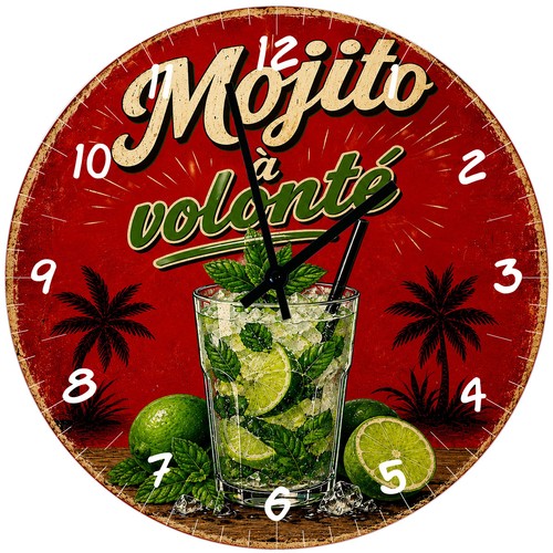 Horloge murale mojito - mojito, à