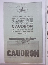 11/34 PUB CAUDRON PHALENE LUCIOLE AVION TOURISME ISSY LES MOULINEAUX ORIGINAL AD