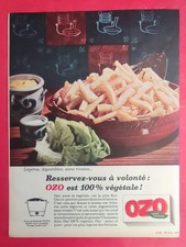 Publicité de presse: Belge Aliment Huile Végétale OZO pour de bonnes Frites 1965