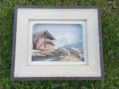 Tableau chalet montagne - tableau,