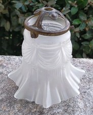 Ancienne tulipe verre blanc - tulipe,