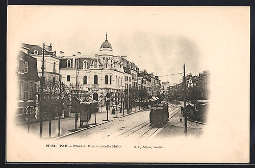 Carte postale pau place et - carte,