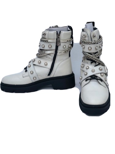 Zara cuir blanc bottines - zara,