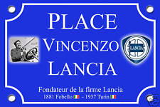 RÉPLIQUE PLAQUE de RUE Vicenzo LANCIA en ALU 20x30 cm