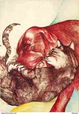 Animaux - Chats - Dessin - Catherine Lachaud - Illustratrice - Chiens - CPM - Vo