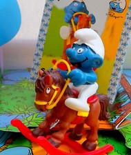 40221 super schtroumpf cheval bascule  complet smurf puffo puffi schtroumpfette
