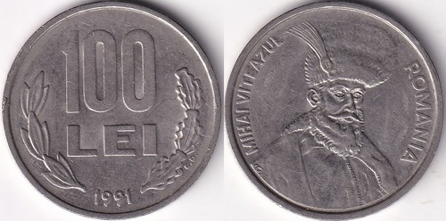 100 lei 1991 - lei, roumanie
